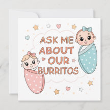 Ilustração de Anúncio de Burrito de Bebê Gêmeo Fof