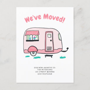 Ilustração de anúncio de mudança de van camper fof