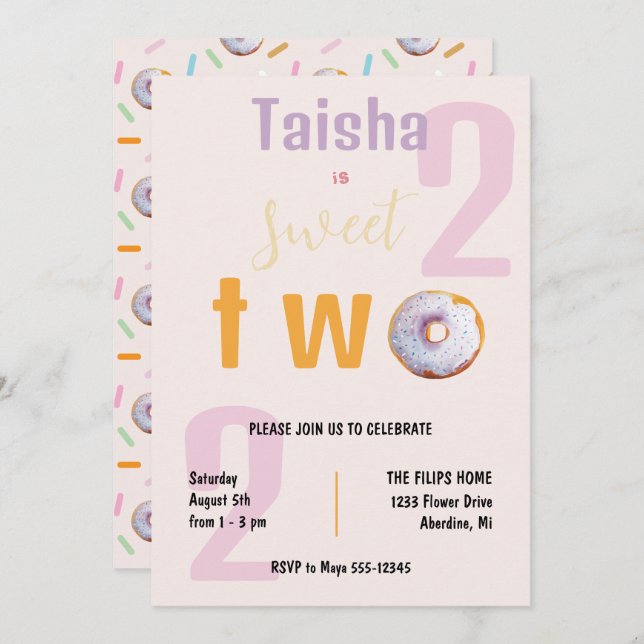 Ilustração de Aquarela com Rosquinha de borrifagem (Frente/Verso)