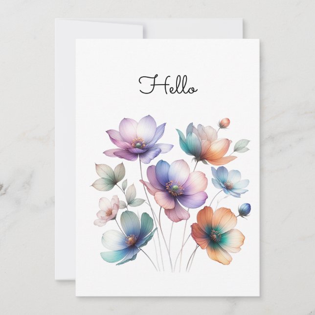 Ilustração de Aquarela de Buquê Bonito (Frente)