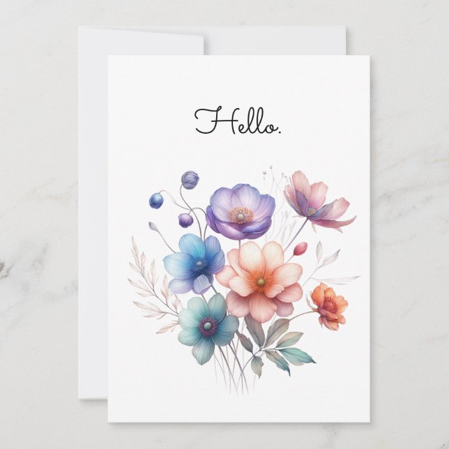 Ilustração de Aquarela de Buquê Floral Personaliza (Frente)