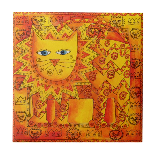 Ilustração de Aquarela de Leão Padrão (Frente)