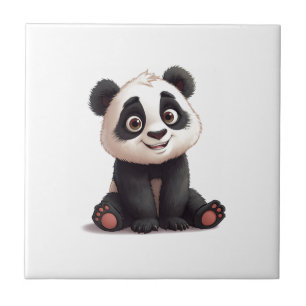 Ilustração de Arte de Panda Sentado em Cartoon