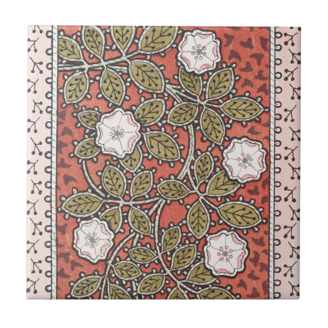 Ilustração de Arte de Rosa Selvagem Flor Vintage (Frente)