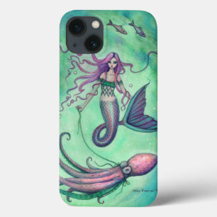 Ilustração de Arte Fantasia de Sereia e Polvo