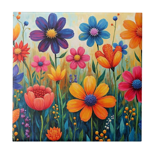Ilustração de Arte Popular Floral (Frente)
