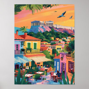 Ilustração de Atenas Grécia Viagem Impressão Atena