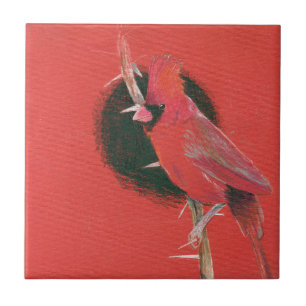 Ilustração de ave cardinal desenhando preto vermel