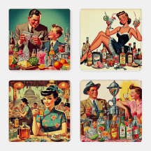 Ilustração de Bebidas Vintage 1950s