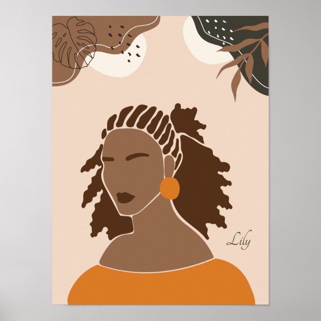 Ilustração de Boho, Poster de Tons Terrenos (Frente)