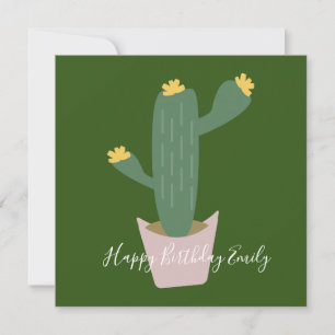 Ilustração de Bolo de Aniversário de Cactus