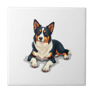 Ilustração de Cachorro de Retrato de Border Collie