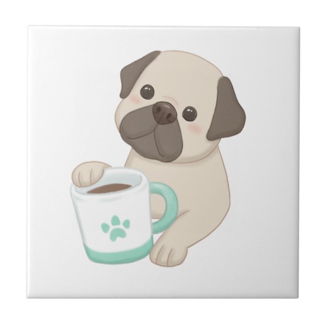Ilustração de Cachorro e Caneca (Frente)