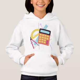 Ilustração de Calculadora Fofa e Materiais Escolar
