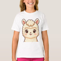 Ilustração de camiseta de lhama fofa