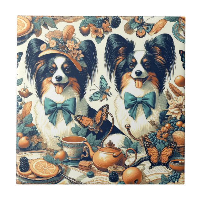 Ilustração de Cão Papillon Bonito (Frente)