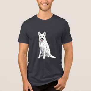 Ilustração de Cão Pastor Branco em Arte Pop Comic