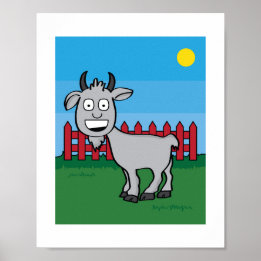 Ilustração de Capim Bonito Crianças Fazenda Poster