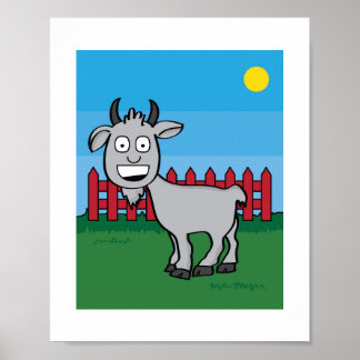 Ilustração de Capim Bonito Crianças Fazenda Poster