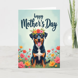 Ilustração de cartão do dia das mães com cachorro