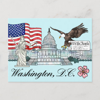Ilustração de Cartão Postal de Washington D.C.