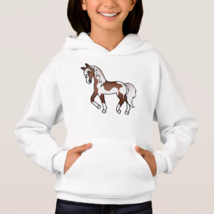 Ilustração de Cartoon de Cavalo de Trote Castanh