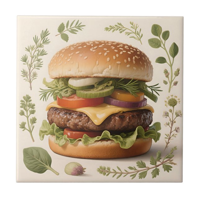 Ilustração de Cheeseburger Gourmet (Frente)