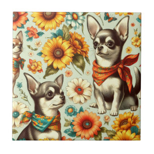 Ilustração de Chihuahua Retro Cute