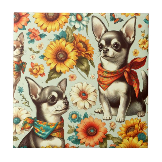 Ilustração de Chihuahua Retro Cute (Frente)