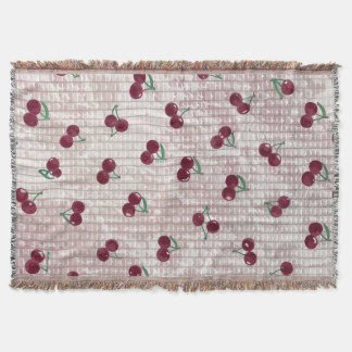 Ilustração de Cobertor de Crochê de Cereja – Rosa 