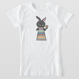 Ilustração de Coelho Floral | Camiseta de Animal p