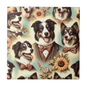 Ilustração de Collie de Borda Vintage