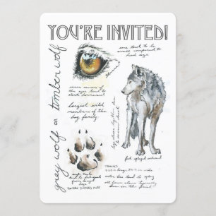 Ilustração de Convite do Lobo Canis Lupus