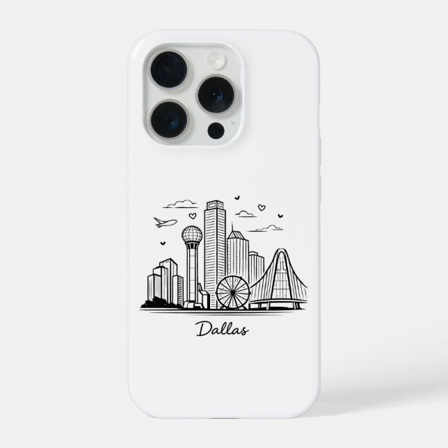 Ilustração de Dallas em linha preta (Verso)