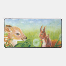 Ilustração de Deer Fawn e Esquilo