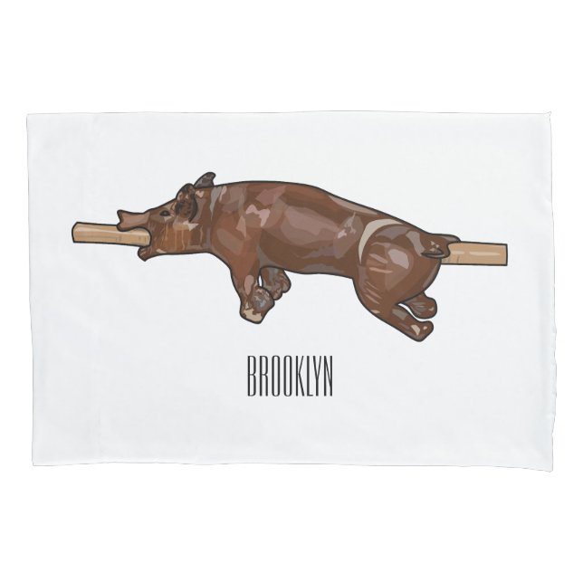 Ilustração de desenho animado assado/assado porcin (Frente)