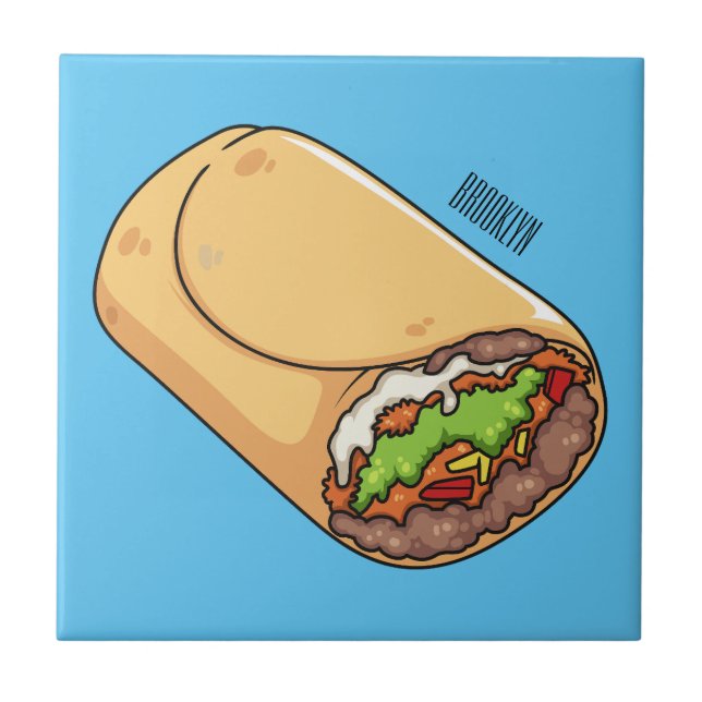 Ilustração de desenho animado burrito (Frente)