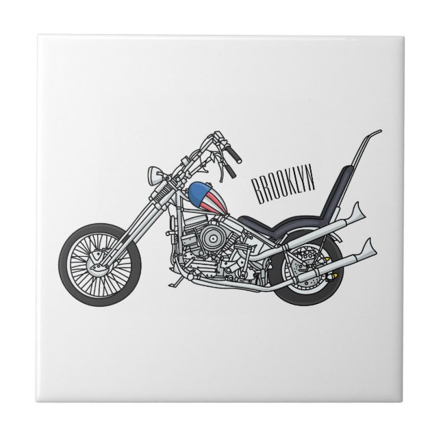 Ilustração de desenho animado Chopper Motorcycle 1 (Frente)