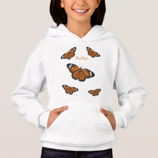 Ilustração de desenho animado da borboleta monarca (Frente)