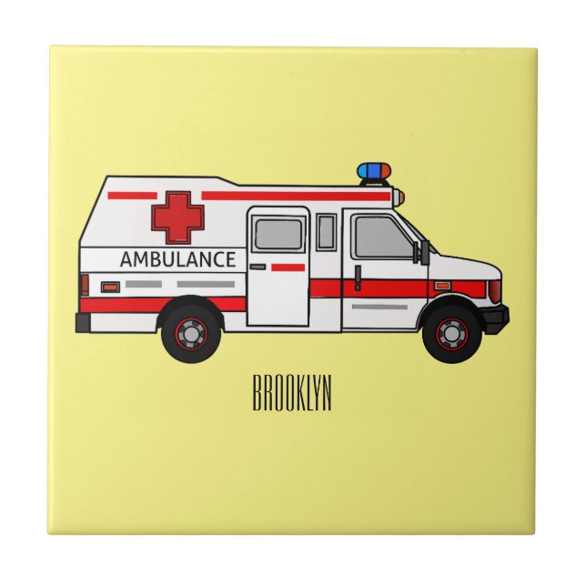 Ilustração de desenho animado de Ambulância (Frente)