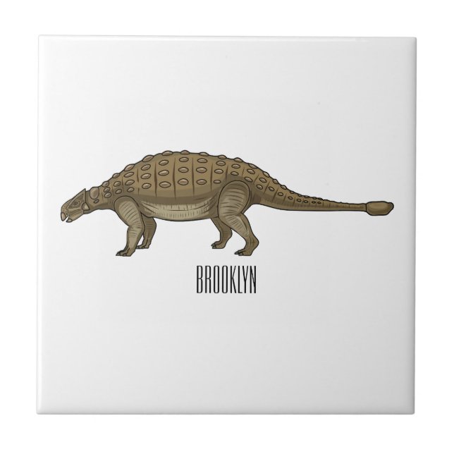 Ilustração de desenho animado de Ankylosaurus (Frente)