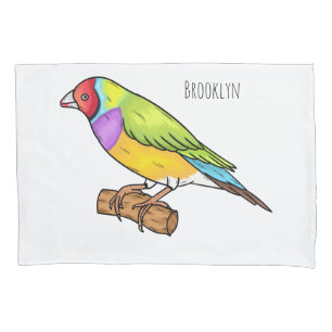 Ilustração de desenho animado de ave-finch-gouldia