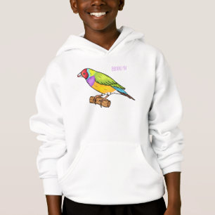 Ilustração de desenho animado de ave-finch-gouldia