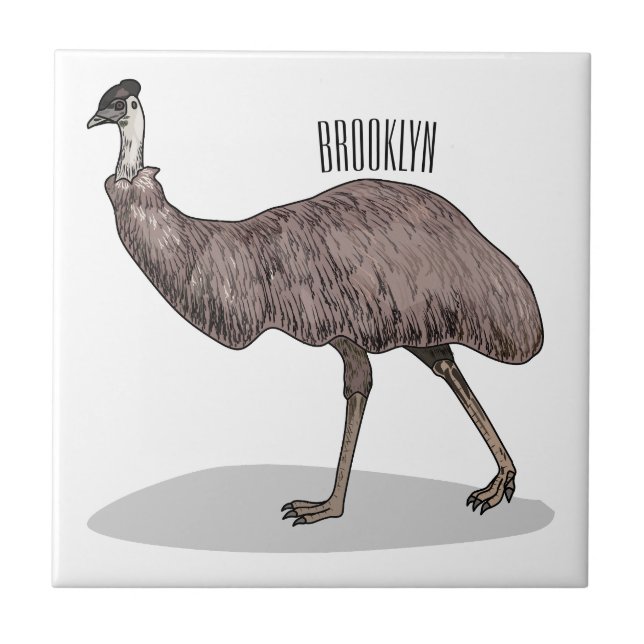 Ilustração de desenho animado de aves da Emu (Frente)
