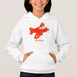 Ilustração de desenho animado de avião vermelho-cl