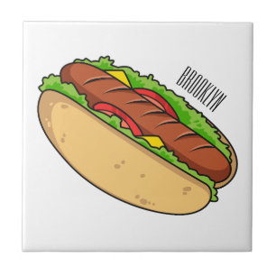 Ilustração de desenho animado de cachorro quente