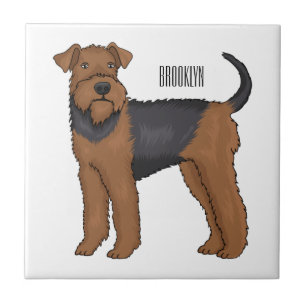 Ilustração de desenho animado de cão Airedale terr
