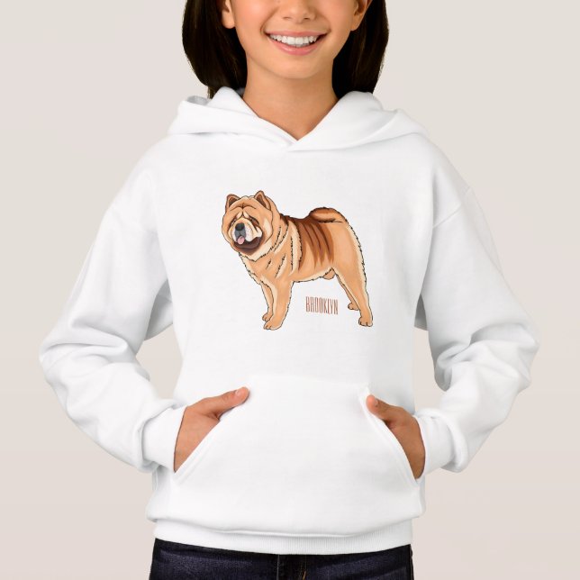 Ilustração de desenho animado de cão Chow Chow (Frente)