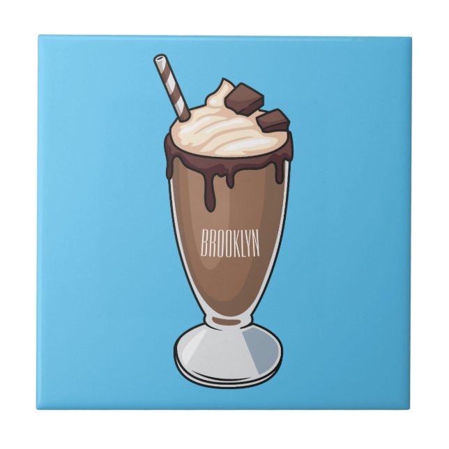 Ilustração de desenho animado de Chocolate Milksha (Frente)