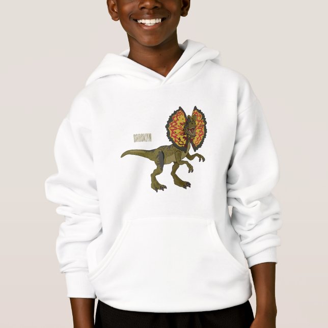 Ilustração de desenho animado de Dilophosaurus (Frente)